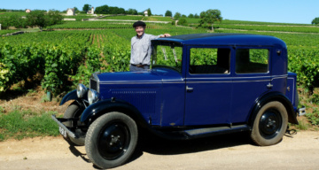 Une Peugeot 201 dans les vignes de Meursault
